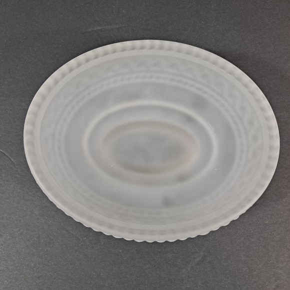 SOLD Vintage Clear Frosted Glass Dove Covered Dish Farmhouse Country Decor - Picture 8 of 13